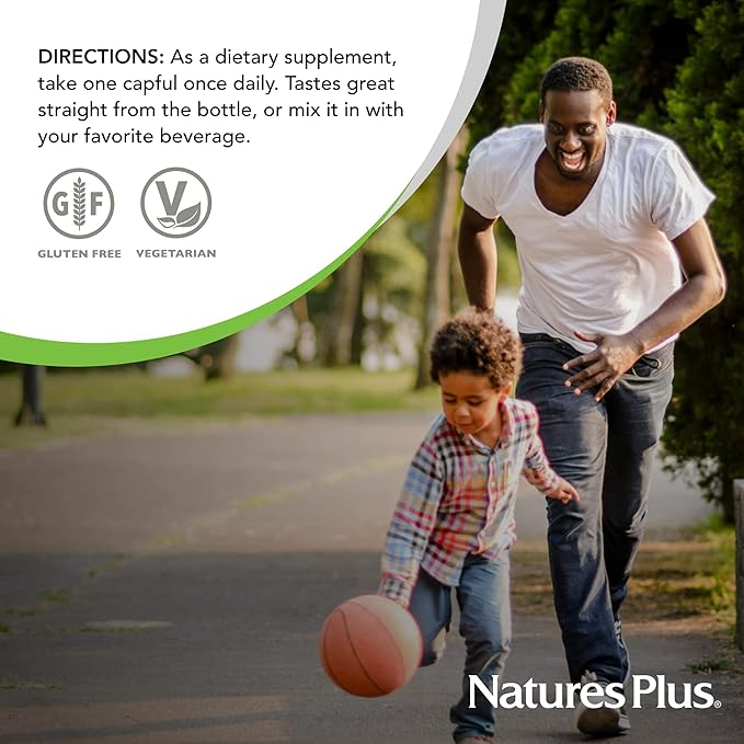 Natures Plus Source of Life Gold Multivitamin Liquid - 8 oz - with Vitamins D3, B12 & K2 - Blood, Bone & Immune Support - Vegetarian & Gluten Free - 8 Servings