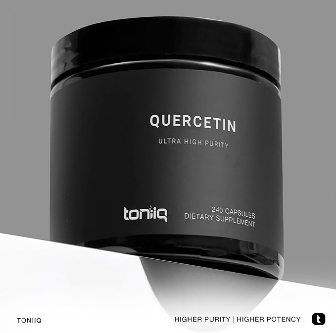 Toniiq Ultra High Purity Quercetin Capsules - 95%+ Highly Purified and Bioavailable - 1000mg Per Serving - 240 Capsules Quercetin Supplement