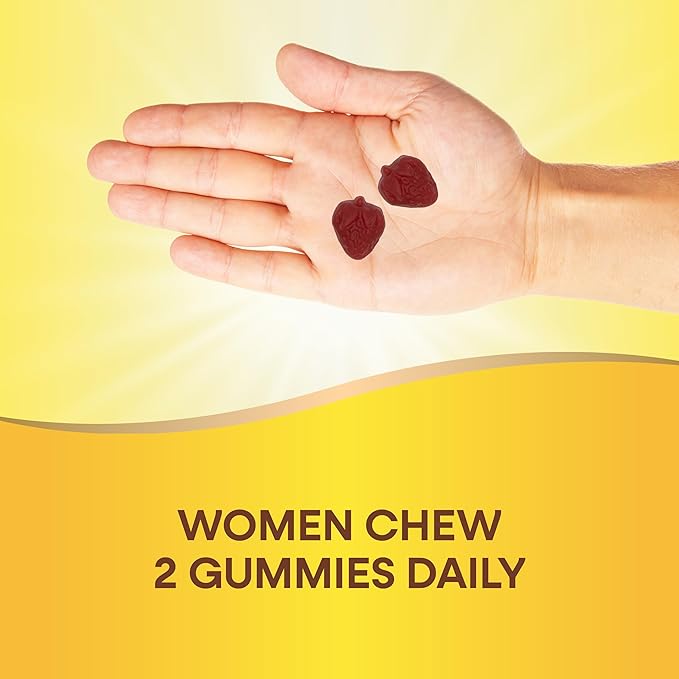 Nature's Way Alive! Zero Sugar Women's Gummy Multivitamins, Energy Metabolism*, Hair, Skin, Nails*, B-Vitamins, No Sugar Alcohols, Plant-Based Sweeteners, Strawberry Flavored, 80 Gummies