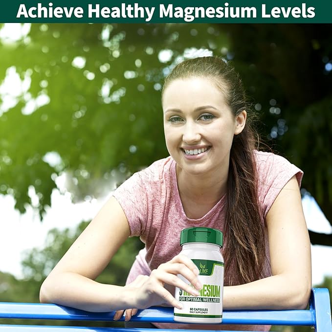 Magnesium Supplement with 9 Forms of High Absorption Magnesium Glycinate, L-threonate, Citrate, Malate and More for Muscle, Brain Support, Non-GMO, Gluten & Soy Free, 60 Capsules