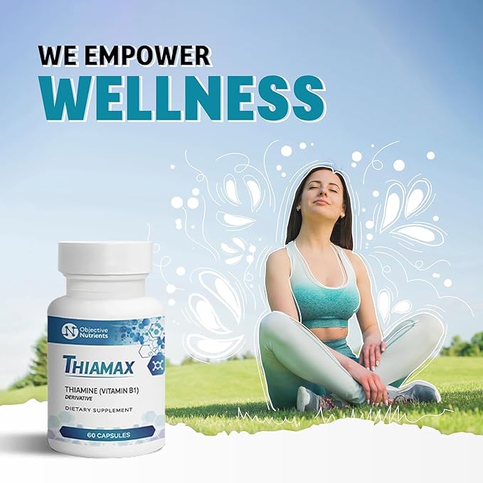 Thiamax Vitamin B1 (Thiamine TTFD), The Original, No Toxic Fillers, Supports Energy Metabolism, High Dose, Third Party Tested, All Active Ingredients 100mg, 60 Count