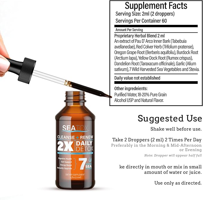 Cleanse & Renew - Liquid Superfood - Gut Health, Bloating, & Immune Support - Overall Wellness - Vegan & Gluten-Free - 30-Day Supply - Made in USA - 30-Day Supply