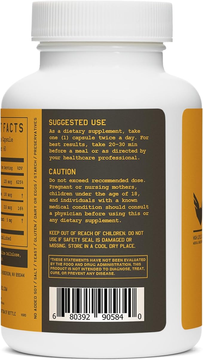 High Level K2D3, Vitamin K2 & D3 Supplement with BioPerine Black Pepper, Dual Action Complex for Heart, Bone, Immune Support, 5000 IU D3, 100 mcg K2, Vegetarian, 60 Veggie Capsules