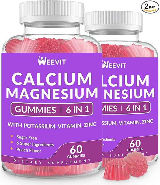 Sugar Free Calcium Gummies w/Vitamin D3 K2, Calcium Magnesium Zinc Gummies for Bone, Muscle & Immune, Algae CA Magnesium 2:1 Ratio Calcium Supplement for Women & Men - Vegan