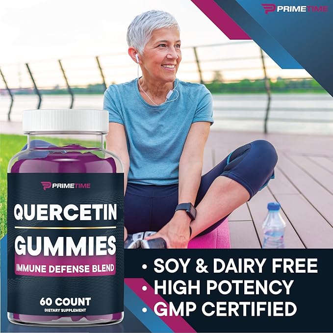 Quercetin + Zinc + Vitamin C 1000mg Gummies Supplements with Elderberry, Flavonoid Vitamin for Kids Adults Immunity, Immune Support Gummy Booster Vegan (2 Pack) 60 Count (Pack of 2)