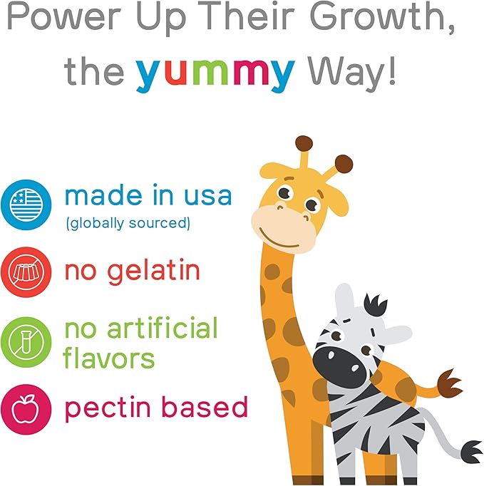 Halal Multivitamin Gummies for Kids: Vitamin C, D3, and Zinc for Immunity, B6 B12 for Energy. Gluten Free Halal Gummies, 120 Count Gummy Vitamins for Kids