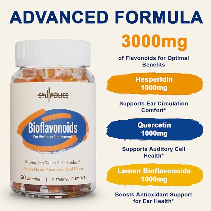 Flavonoid Supplement Gummies 3000mg – Bioflavonoid Complex with Hesperidin, Quercetin, Lemon Bioflavonoids & Vitamin C – 120 Gummies