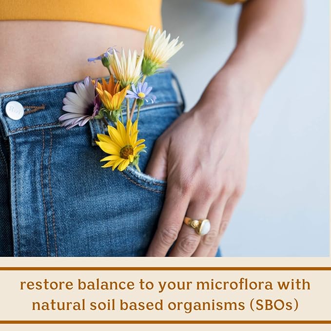Feel Good SBO Probiotics — Soil Based Organisms (SBOs), Prebiotics, Postbiotics, Humic Acid, Shilajit, Chaga & Turkey Tail Mushroom for Digestion — Solluna by Kimberly Snyder (60CT) Vegan & Non-GMO