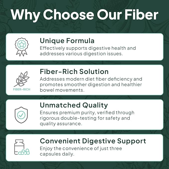 Better Fiber - Daily Fiber Supplement - Soften Stool for Effortless Bowel Movements - with Psyllium Hulk and Slippery Elm - 90 Capsules