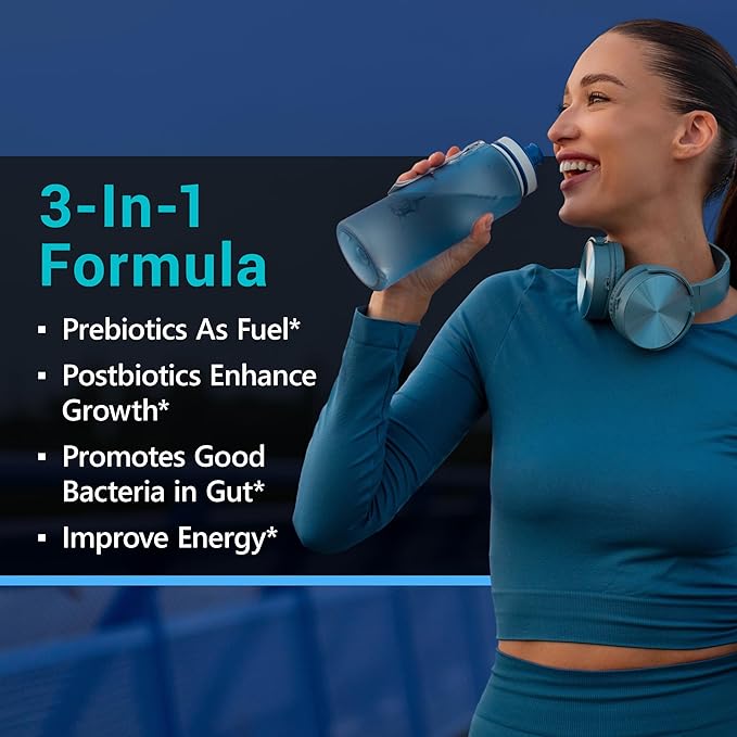 60 Billion CFU Probiotic - Unique Tri-Blend w/ 8 Probiotic Strains, Prebiotics & Postbiotics - for Digestive & Immune Support - Delayed Release - Shelf Stable - Non-GMO, Gluten Free - 30 Ct