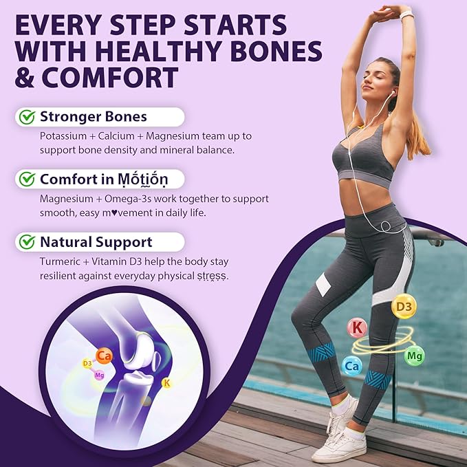 Potassium Citrate and Potassium Gluconate Supplement, 1200mg Two Forms of Potassium Gummies, w/Magnesium, Omega-3, Calcium, Vitamin D3 K2 B12 E B6, Folate for Muscles, Nerves, Health Bones, 120Cts
