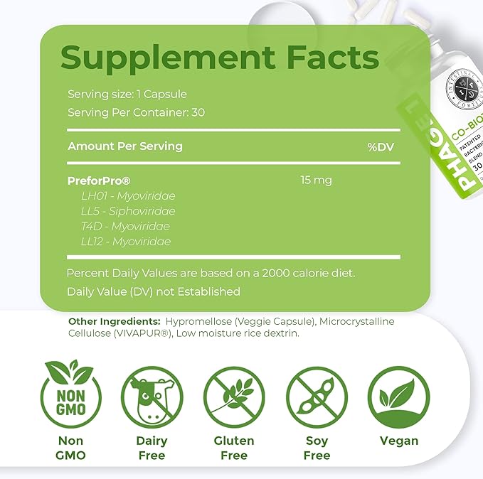 Intestinal Fortitude Phage 1 - Ultimate Gut Health Supplement, Total Restore Intestinal Defense, Patented Bacteriophage Blend for Gut Support, Digestive & Immune System Health, Destroy Bad Bacteria