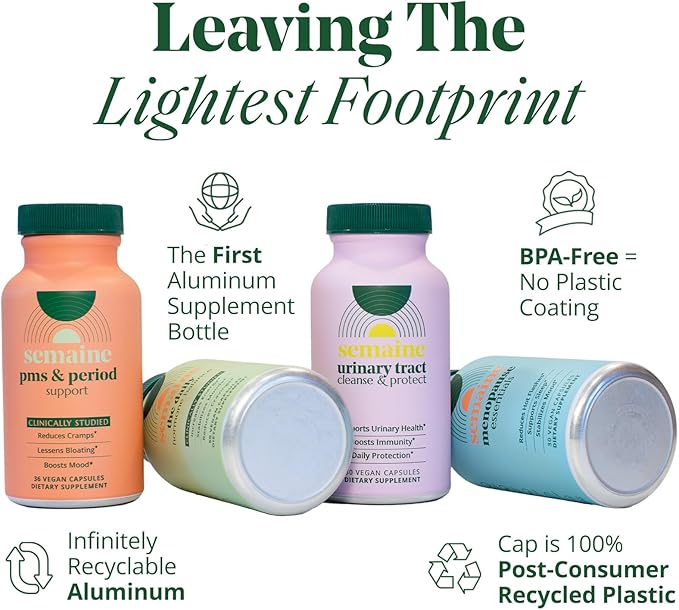 Semaine Super Powered Prebiotic + Probiotic for Women, Effective 3-in-1 Multi-Action Formula to Nourish Gut Health, Soothe IBS, Support Bloat Relief & Immunity Boost, Clinically-Studied (60 ct)