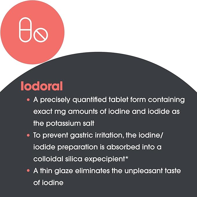 Iodoral 12.5 mg Supplement - Iodine Supplements for Thyroid Support, Potassium Iodide Tablets, Lugol Solution, Daily Vitamins and Minerals, High Potency Iodine Tablets - 90 Count (Pack of 2)