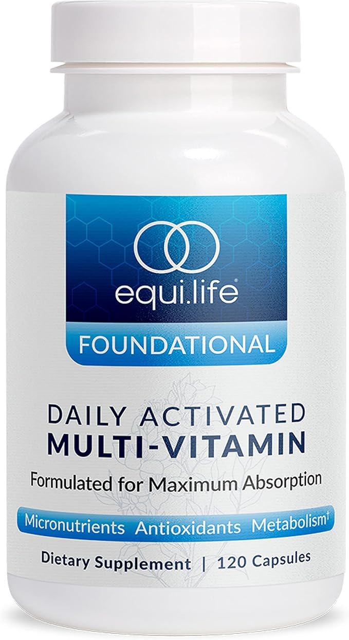 Equilife Daily Activated Multivitamin, 21 Essential Vitamins and Minerals with B Complex, Antioxidant Formula for Immunity and Wellness Support, Gluten Free, Non GMO, 120 Capsules