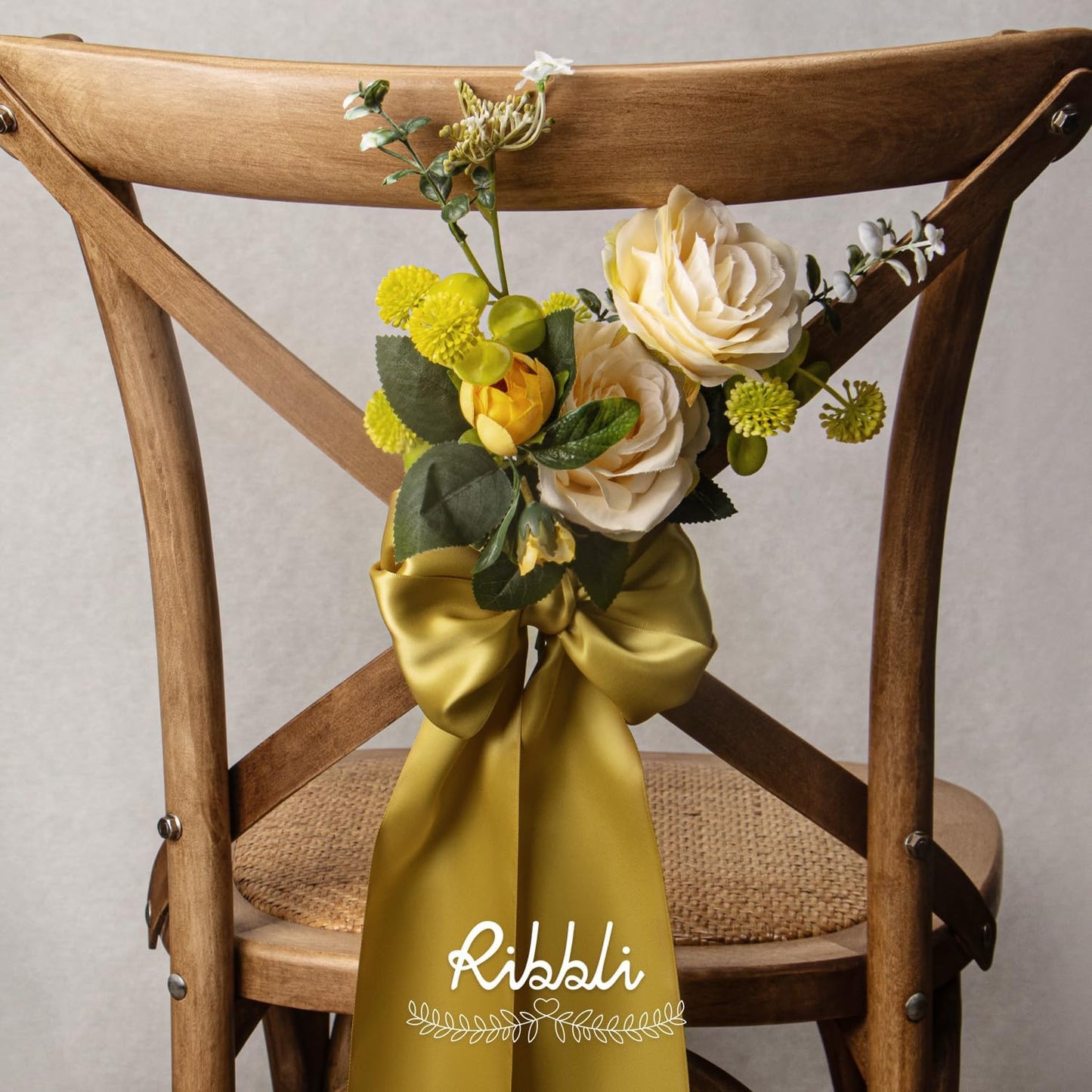 Ribbli Gold Satin Ribbon 4 Inch Wide Gold Ribbon for Wedding Chair Sash Grand Opening Ceremony Big Bows Gift Wrapping Floral Crafts Cake Decor-Double Faced Satin Continuous 10 Yards