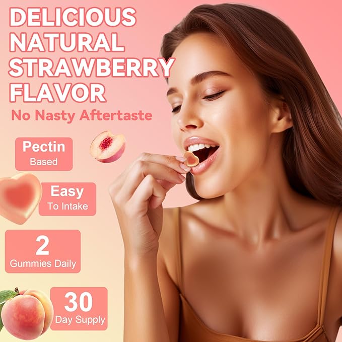 Sugar Free Multivitamin Gummies for Women 14+ w/Iron, Inositol, Folate, Biotin, Womens Daily Multivitamin Gummy w/Vitamin A, C, B, D3, K2, for Hair, Skin, Energy, Immune, Peach Flavor