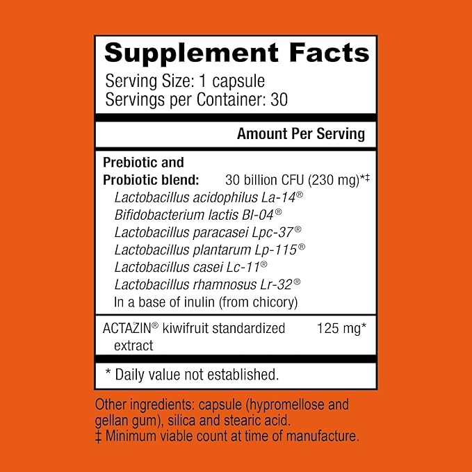 NatureCity True-Life-PB Shelf Stable Blend Prebiotics and Probiotics for Women and Men - Digestive Gut Health Supplements for Women and Men - Dairy Free - (60 Veggie Capsules)