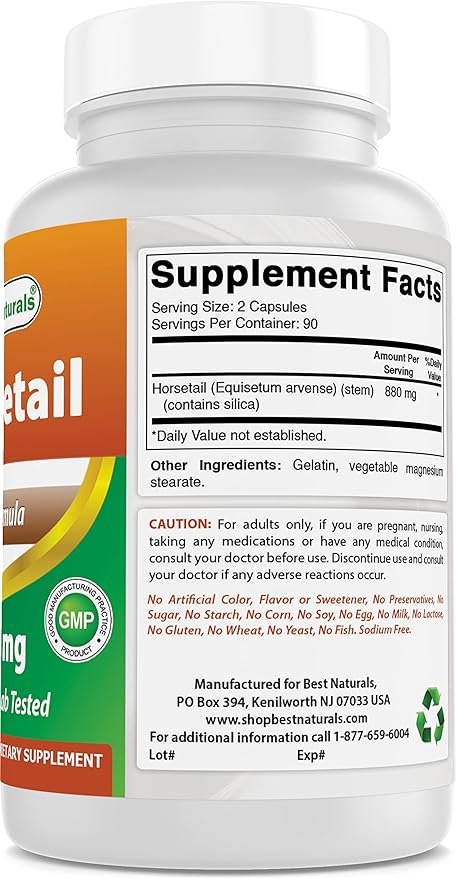 Best Naturals Horsetail 440 mg 180 Capsules