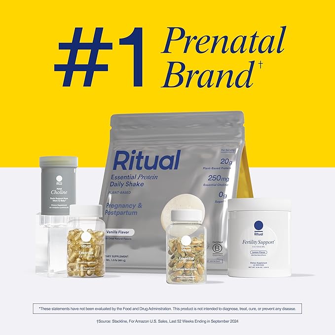 Ritual Essential for Women Postnatal Multivitamin - Postpartum Vitamin - Omega-3 DHA & Choline for Lactation Support, Vitamin A, C, D3 & Zinc for Immune Function Support*, B12, Iodine, Biotin, 30 Day