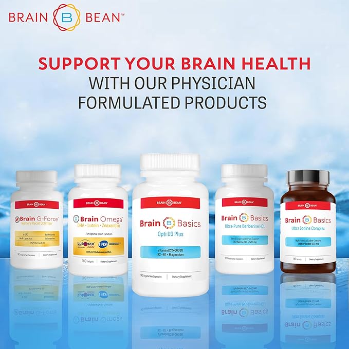 Brain Basic Opti D3 Plus - Vitamin D3 5000 IU with K1, K2, and Magnesium - Brain Support Supplement for Mood, Mind, Memory - Bone, Muscle, and Immune Health - Gluten Free, Soy Free, and Dairy Free