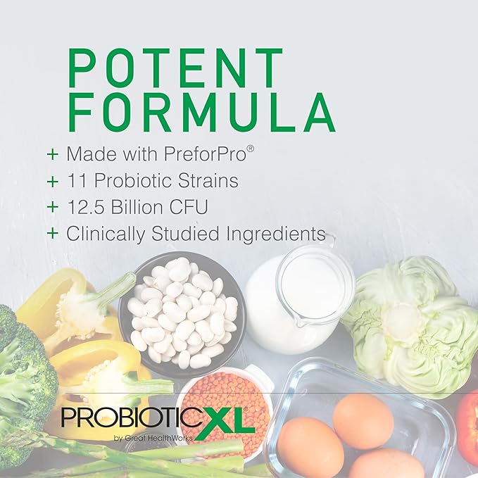 OmegaXL ProbioticXL - Probiotic & Prebiotic, Shelf Stable - Blend 11 Strains - Promote Healthy Gut Flora Growth, 12.5 Billion CFU - Non-GMO, Gluten-Free - 30 Veggie Caps