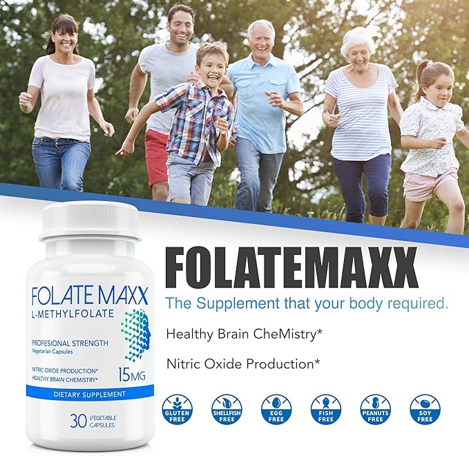 L-Methylfolate 15mg - 30 Capsules - Professional Strength Active Methyl Folate - 5-MTHF Supplement for Men & Women - Non GMO, Gluten Free, No Fillers