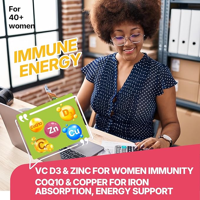 Liposomal Vitamin C 1000/200mg + D3 5000IU Zinc Gummies, Elderberry Echinacea for Immune, Folate, Hyaluronic Acid, Copper, VE for Beauty, CoQ10 Energy, Overall Health, Sugar Free, Chewable, Natural