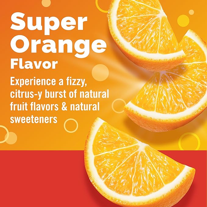 Emergen-C 1000mg Vitamin C Immune Support Powder Super Orange 90CT includes Zinc, Manganese, 7 B Vitamins and Electrolytes for Back to School Essentials