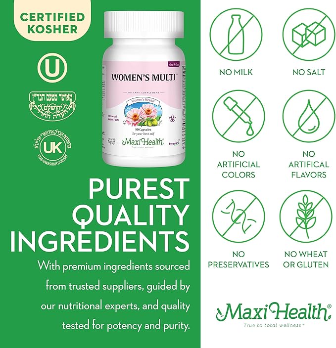 Multivitamin for Women – Essential Womens Multivitamin Supplement with Vitamins A B C D E Calcium Zinc Biotin & More – Daily Multi Vitamins and Multiminerals for Gut Support 90 Capsules