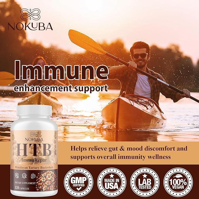 Himalayan Tartary Buckwheat Supplement with Quercetin, Vitamin C, D, Zinc, Curcumin for Immune Support & Antioxidant & Gut Health - 120 Vegan Capsules