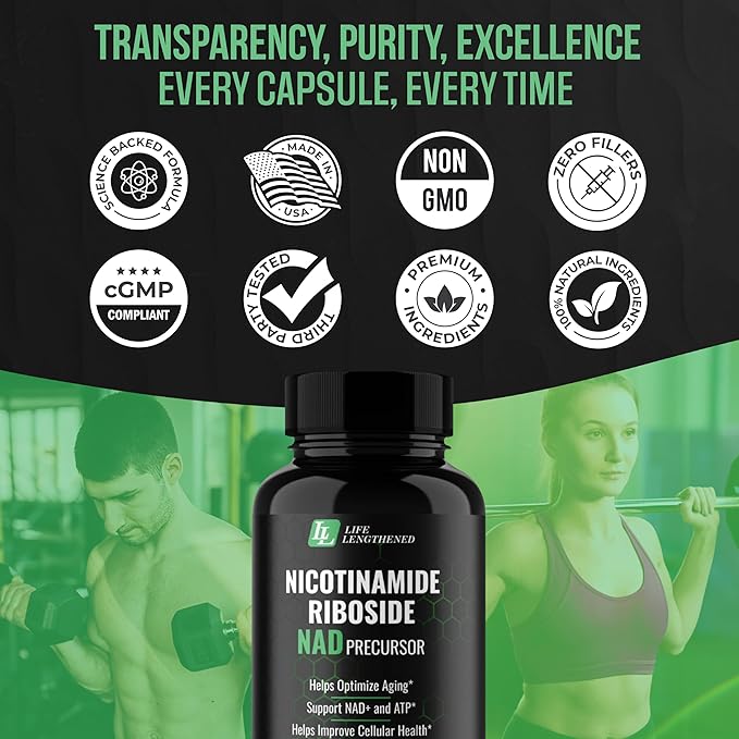 New NAD Supplement - Nicotinamide Riboside for Healthy Aging | Fast-Acting Natural NAD+ & NR Booster | NMN Alternative & Flush Free | Improve Organic Levels of NAD for Anti-Aging & Longevity