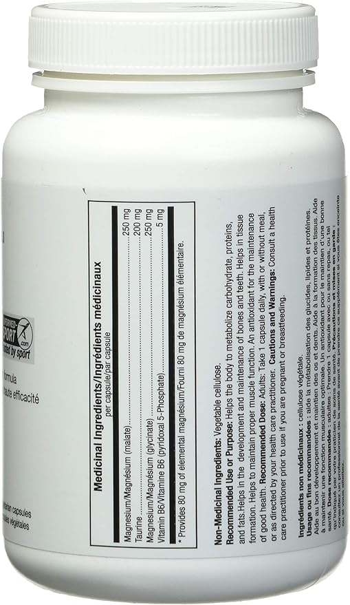 ATP LAB Ultra High Potency Magnesium Complex Supplement - Magnesium Malate 250mg, Magnesium Taurate 200mg, Magnesium Glycinate 250mg, Vitamin B6 5mg - Max Absorption Magnesium Supplement 90 Capsules