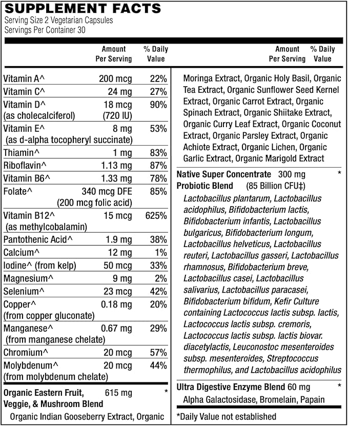 Women's 85 Billion PROBIOTIC Capsule with Prebiotics, Probiotics, Digestive Enzymes, Organic Vitamins & Minerals (4-in-1) Formula