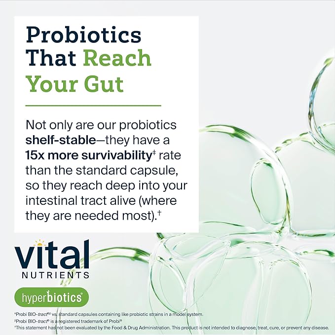 Hyperbiotics Vital Nutrients Pro-15 Advanced Probiotics for Women and Men | 15 Strains + Kiwifruit | Clinically Studied Daily Probiotics for Digestive Health, Gas, & Bloating | 60 Vegan Tablets