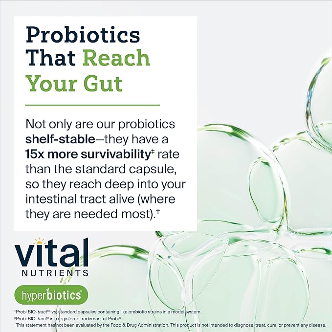 Hyperbiotics Vital Nutrients Pro-15 Advanced Probiotics for Women and Men | 15 Strains + Kiwifruit | Clinically Studied Daily Probiotics for Digestive Health, Gas, & Bloating | 30 Vegan Tablets