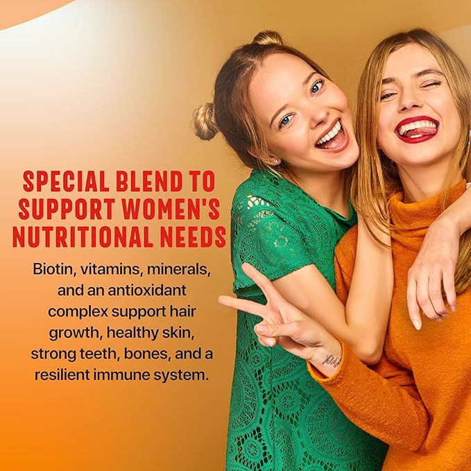 100% Pure Womens Multivitamin for Hair Growth + Complete Vitamins for Women – Biotin, Zinc, Antioxidants – Supports Skin, Energy, Immune Health – Made in USA – 60 Capsules