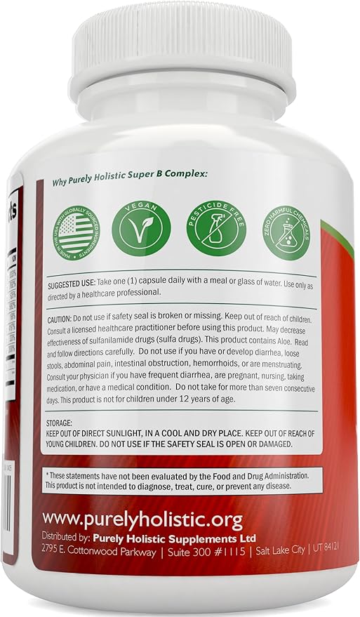 Vitamin B Complex - 8 Super B Complex Vitamins with Choline & Inositol, Vitamins B1, B2, B3, B5, B6, B8, B9 & B12 - B100 Complex - 180 Vegan Capsules - 6 Month Supply - Made in The USA