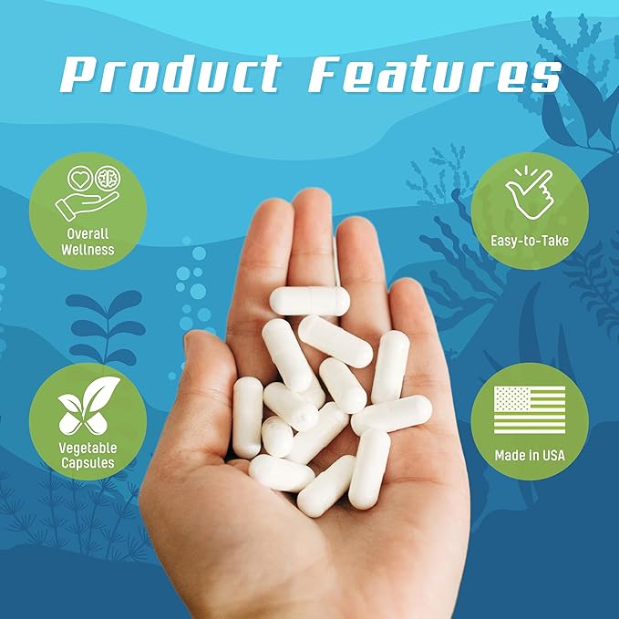 Pure Okinawa Coral Calcium - Marine-Grade Supplement with 72 Trace Minerals - 1475mg, 540 Vegetable Capsules (6 Month Supply)