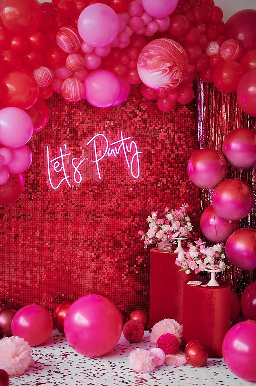 Ulalaza LED Neon Sign Night Light for Wall Party Décor Bedroom Room Bar Wedding Home Birthday Art Decoration Christmas with USB Chain Light modulator 5v (lets party blue)