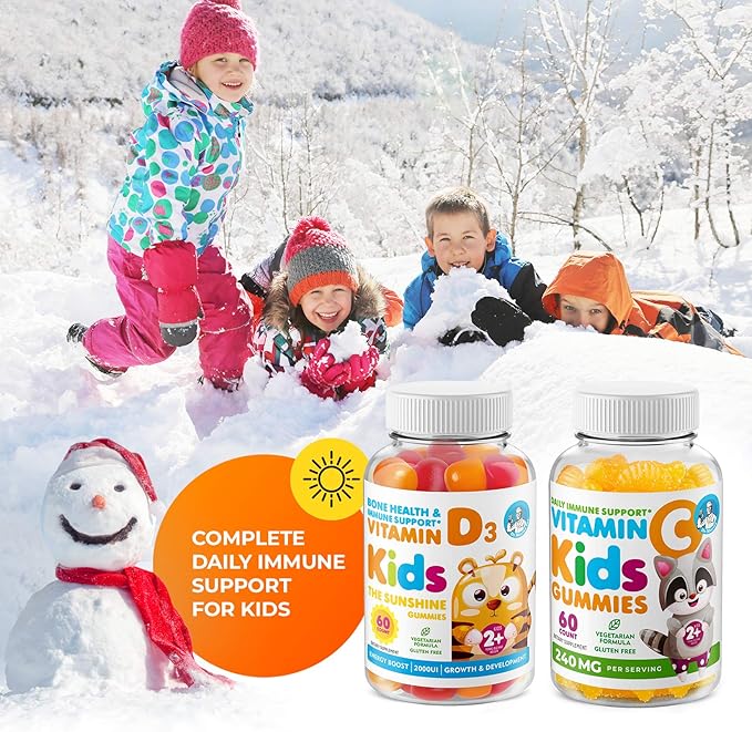 DR. MORITZ Vitamin D Gummies for Kids & Adults and Vitamin C Gummies (2 Pack)