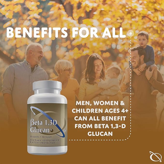 Immune Support Supplement Highly Purified Beta Glucan 100 mg per Capsule (beta-glucan Fiber) (Pack of 1)