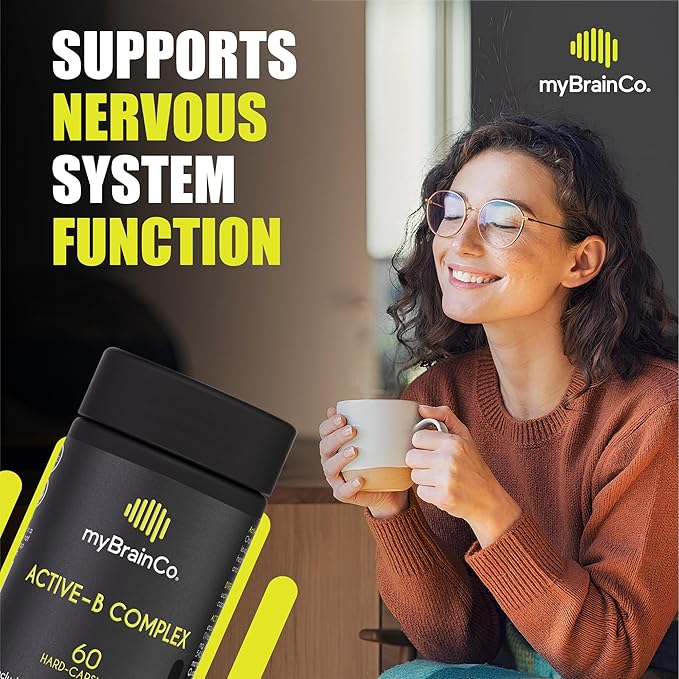 Active-B Complex ā High Strength Activated B Vitamin Supplement with B2, B6, B12 & Methyl Folate ā Supports Energy, Brain Function & Nervous System ā 60 Vege-Capsules