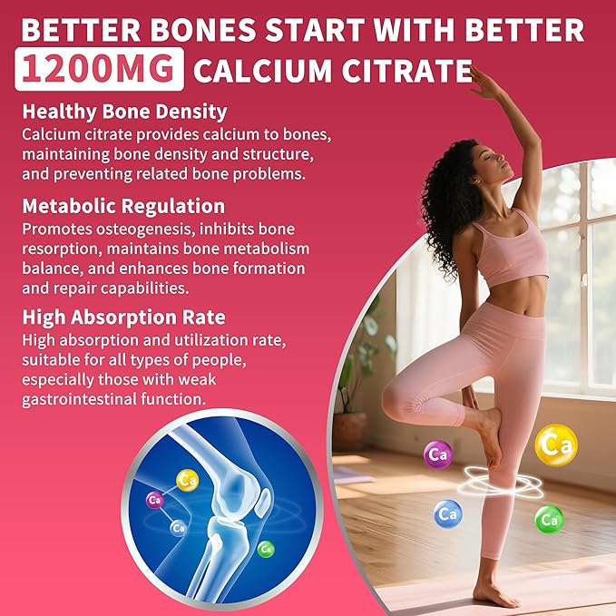 (2 Pack) Calcium Citrate 1200 mg Gummies for Women & Men,Calcium Supplements for Women,High Absorption for Bone Muscle Healthy - Easy to Digest, Sugar Free,Vegan,Peach Flavor,60 Day Supply