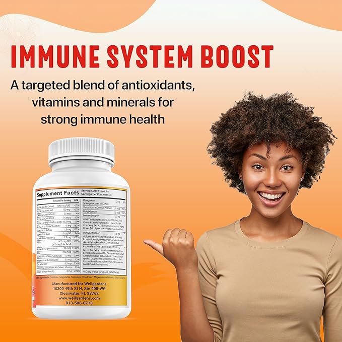 100% Pure Womens Multivitamin for Hair Growth + Complete Vitamins for Women – Biotin, Zinc, Antioxidants – Supports Skin, Energy, Immune Health – Made in USA – 60 Capsules