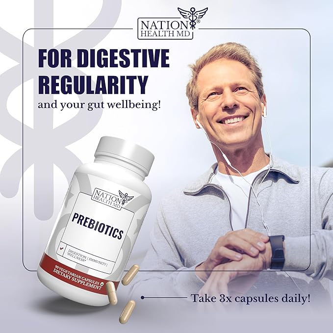 Prebiotics for Digestion, Immunity and Wellness - with Inulin from Jerusalem Artichoke and Chicory Root - Prebiotics for Women & Men, 90 Capsules