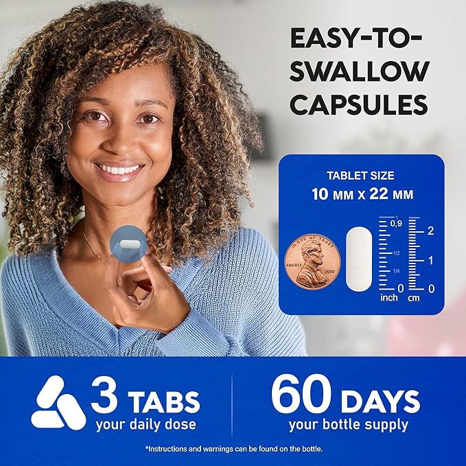 Calcium Supplements for Women - Calcium 1200 mg with Vitamin D3 & K2 - Bone Health, Strength & Density - High Absorption, Slow Release - Made in USA - Citrate & Carbonate Form, 180 Tablets for 2 Month