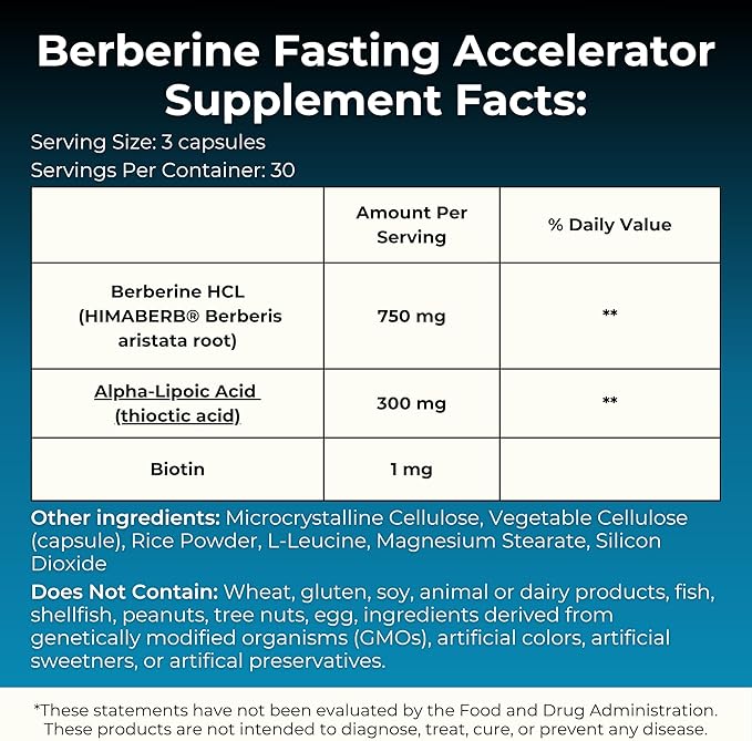 MYOXCIENCE Berberine Fasting Accelerator | Himaberb Berberine HCL with ALA (Alpha Lipoic Acid) and Biotin (90 Capsules)