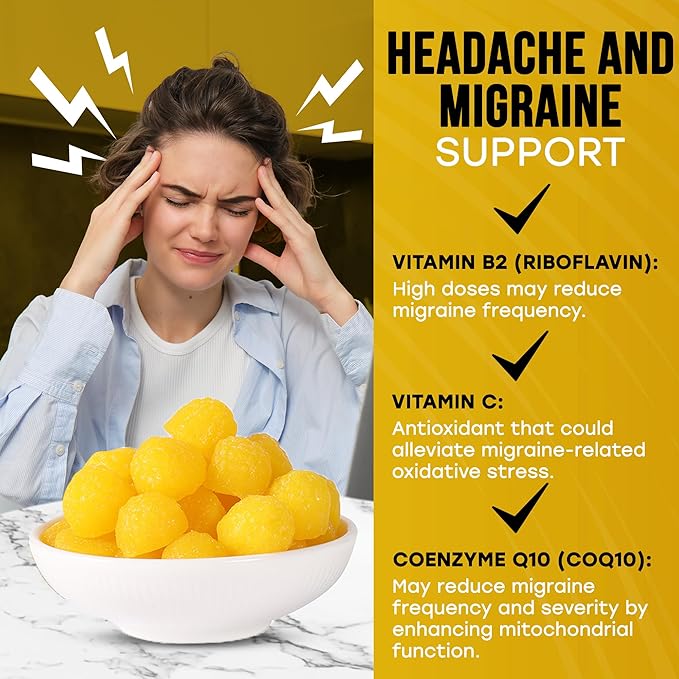 Vitamin B2 100mg Gummies for Adults and Kids - Riboflavin 100 mg Gummy - Migraine Relief Supplement - VIT B2 Supplements