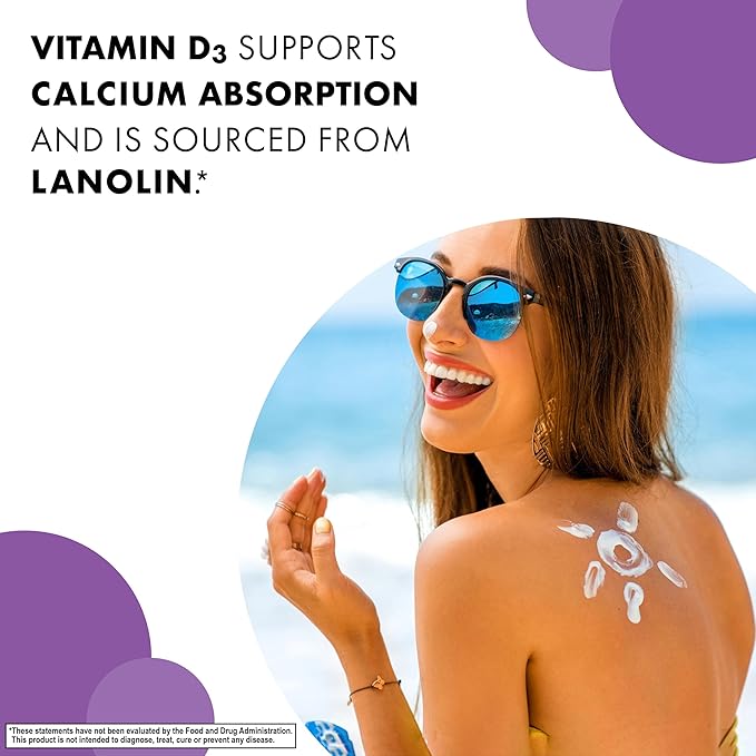 Bluebonnet Nutrition Vitamin D3 5000 IU Vegetable Capsule, Aids in Muscle & Skeletal Growth, Cholecalciferol from Lanolin, D3, Non GMO, Gluten Free, Soy Free, Milk Free, Kosher, 60 Count